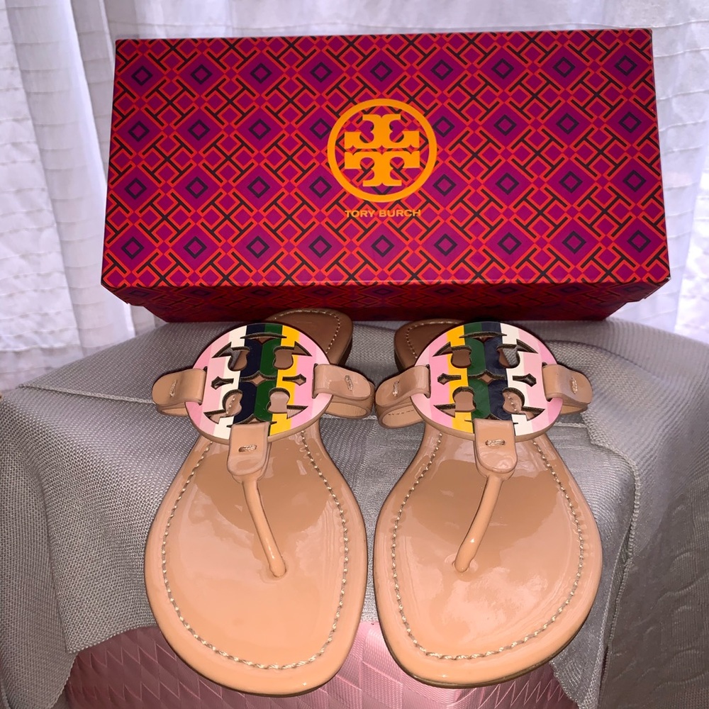 Tory burch rainbow pastel miller sandals